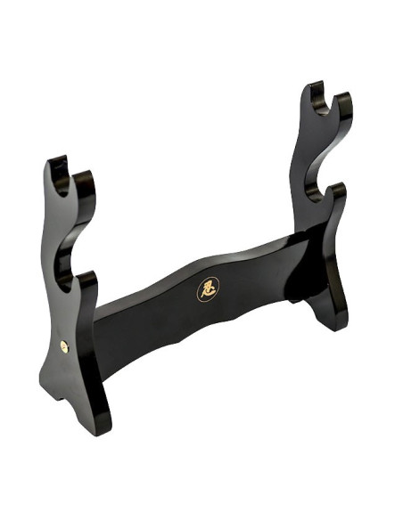 Expositor de madera para 2 katanas