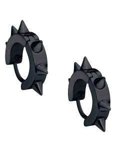 Schwarze Gothic-Ohrringe mit Spikes