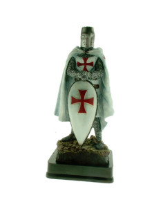 Tempeliersridder Miniatuur met Schild, 23 cm.