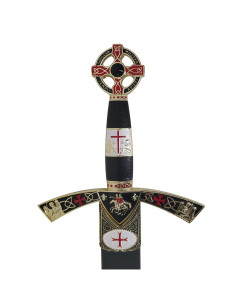 Espada Templaria decorada dorada, con vaina 2