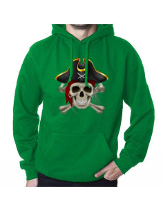 Grünes Piraten-Sweatshirt mit Kapuze