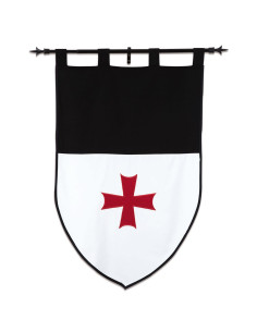 Estandarte Templario, blanco y negro