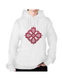 Sudadera Blanca Trisqueta Celta con Capucha