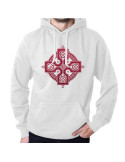 Sudadera Blanca Trisqueta Celta con Capucha