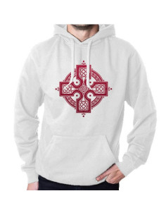 Hvid Trisqueta Celtic sweatshirt med hætte 2