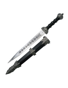 Daga negra Gladius, con vaina
