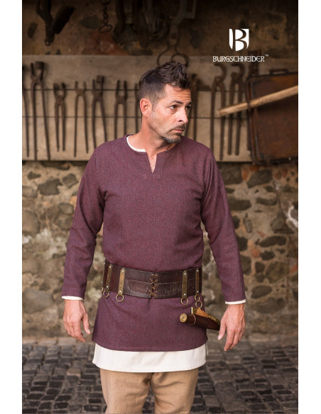 Korte tuniek Tyr, bordeaux-grijs
