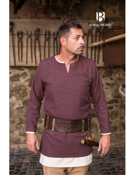 Korte tuniek Tyr, bordeaux-grijs