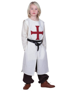 Tabardo niño Templario, blanco natural