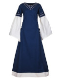 Mittelalterkleid Alvina, blau-weiß
