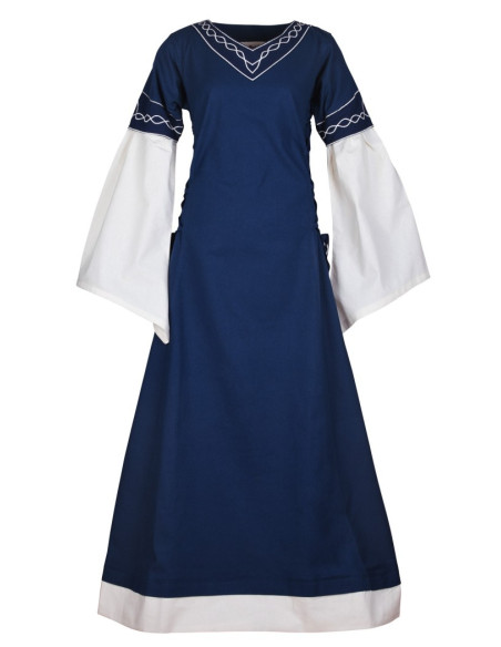 Mittelalterkleid Alvina, blau-weiß Mittelalterkleid Alvina, blau-weiß
