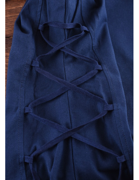 Vestido medieval Alvina, azul-blanco