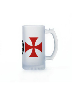 Jarra de Cerveza Caballeros Templarios, cristal translucido 2