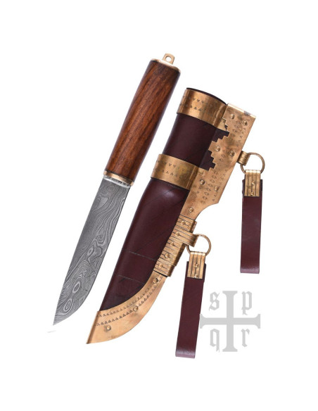 Cuchillo Vikingo Seax Damasquino