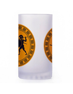 Bierkrug griechische Kämpfer, durchscheinendes Glas 2