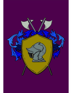 Banner Medieval Heraldic Shield hjelm og spyd