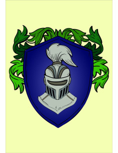 Banner Medieval Heraldic Shield vedbend og hjelm