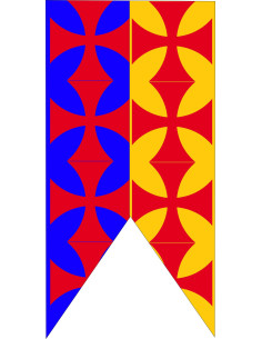 Estandarte Medieval Bicolor Cruces