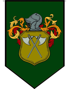 Banner Medieval Heraldic Shield hjelm med spyd