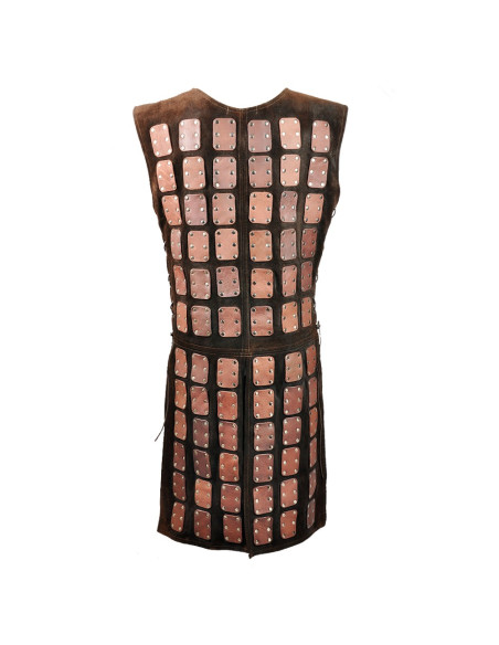 Osric brigandine in bruin leer