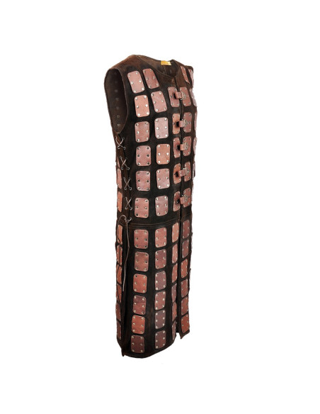 Osric brigandine in bruin leer