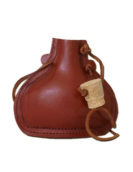 Frasco de acero, revestido de cuero