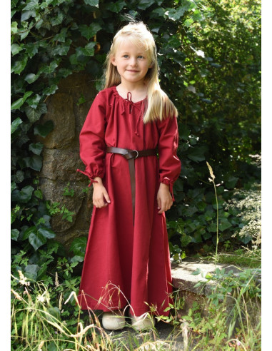Vestido vikingo rojo Ana, niña