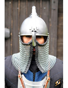 Perzische helm met maliënkolder
