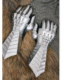 Gearticuleerde middeleeuwse handschoenen, 1,3 mm staal.