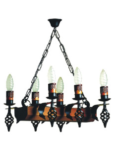 Mittelalterliche schmiedeeiserne Kofferraumlampe mit Armen