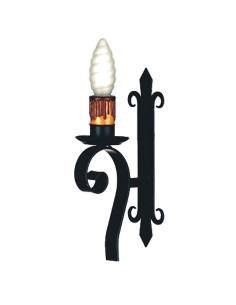 Aplique vela forja medieval sencillo,  1 luz