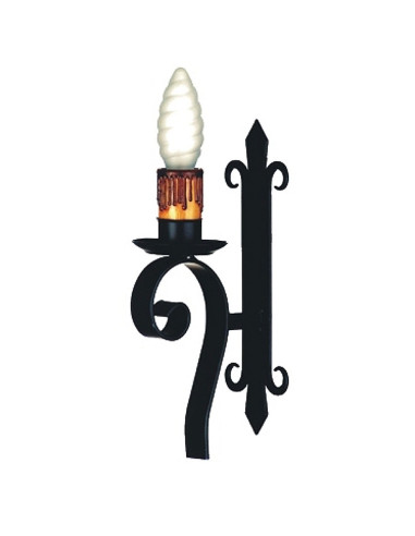 Enkel middelalderlig stearinlyslampe i smedejern, 1 lys