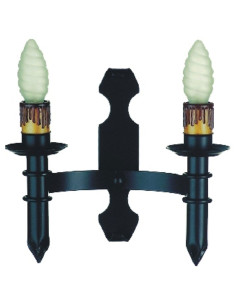 Aplique vela forja medieval 2 luces (29x33 cms.)