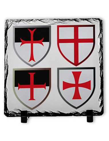 Cruces Caballeros Templarios sobre Piedra de Pizarra (20x20 cms.)