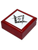 Caja-Joyero símbolos masónicos (13,8x13,8 cm)