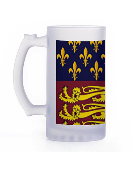 Middeleeuwse bierpul, doorschijnend glas