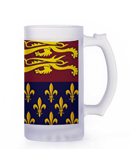 Middeleeuwse bierpul, doorschijnend glas