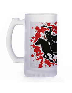 Bierpul Griekse krijgers, doorschijnend glas