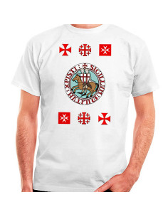 Knights Templar T-shirt med kors, korte ærmer