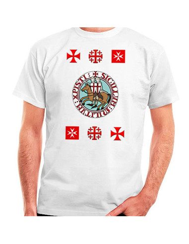 Templer T-Shirt mit Kreuzen, kurzarm