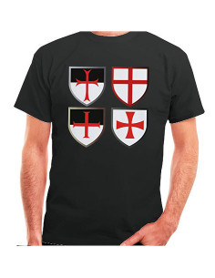 Sort Templar Crosses T-shirt, kortærmet