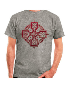 Camiseta Gris Cruz Celta, manga corta