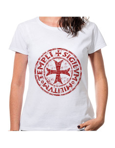 T-shirt Kvinde Hvidt Kors og Templar Legend