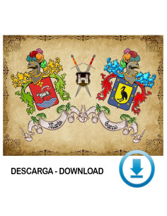 Pergamino Virtual escudo de armas 2 apellidos (sin...