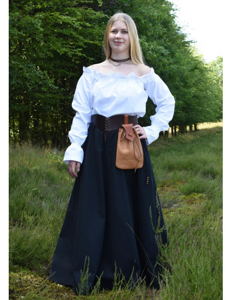 Blusa medieval blanca manga larga,...