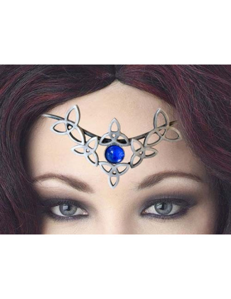 Colgante medieval perla cristal azul