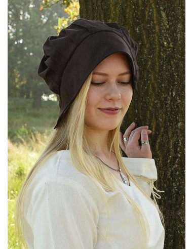 Medieval Woman's Coif med folder, forskellige farver