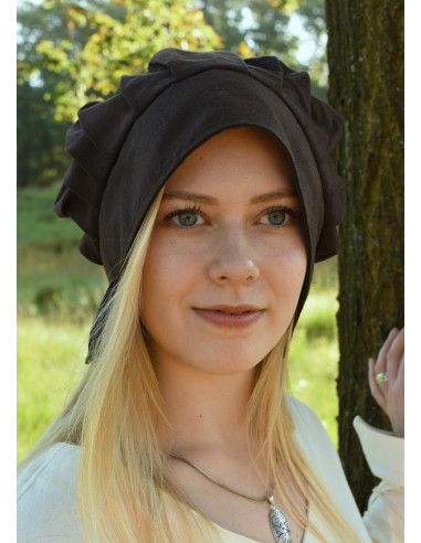 Medieval Woman's Coif med folder, forskellige farver