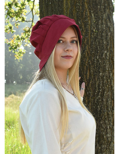 Medieval Woman's Coif med folder, forskellige farver