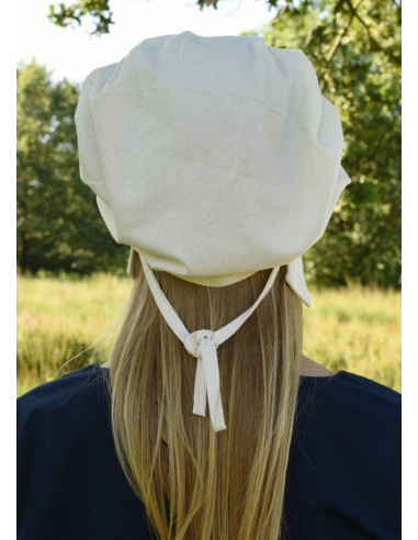 Medieval Woman's Coif med folder, forskellige farver